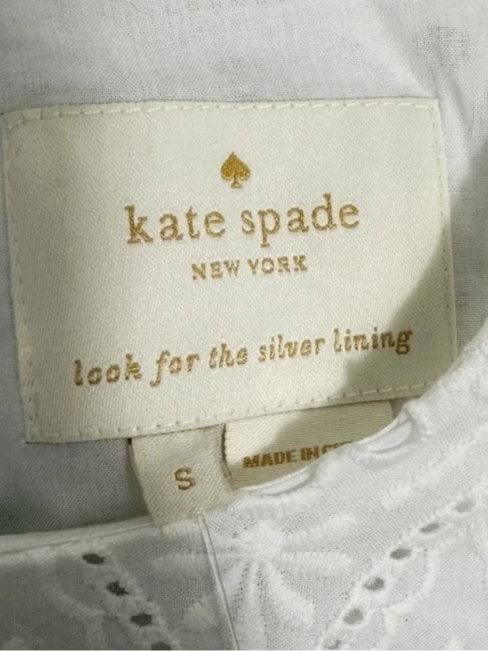 Kate Spade White Eyelet Shift Dress